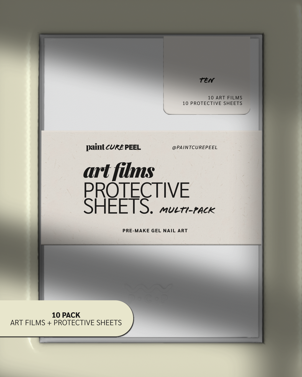 Paint Cure Peel Easy Peel Art Films & Protective Sheets Multi-Pack | For Pre-Making Gel Nail Art