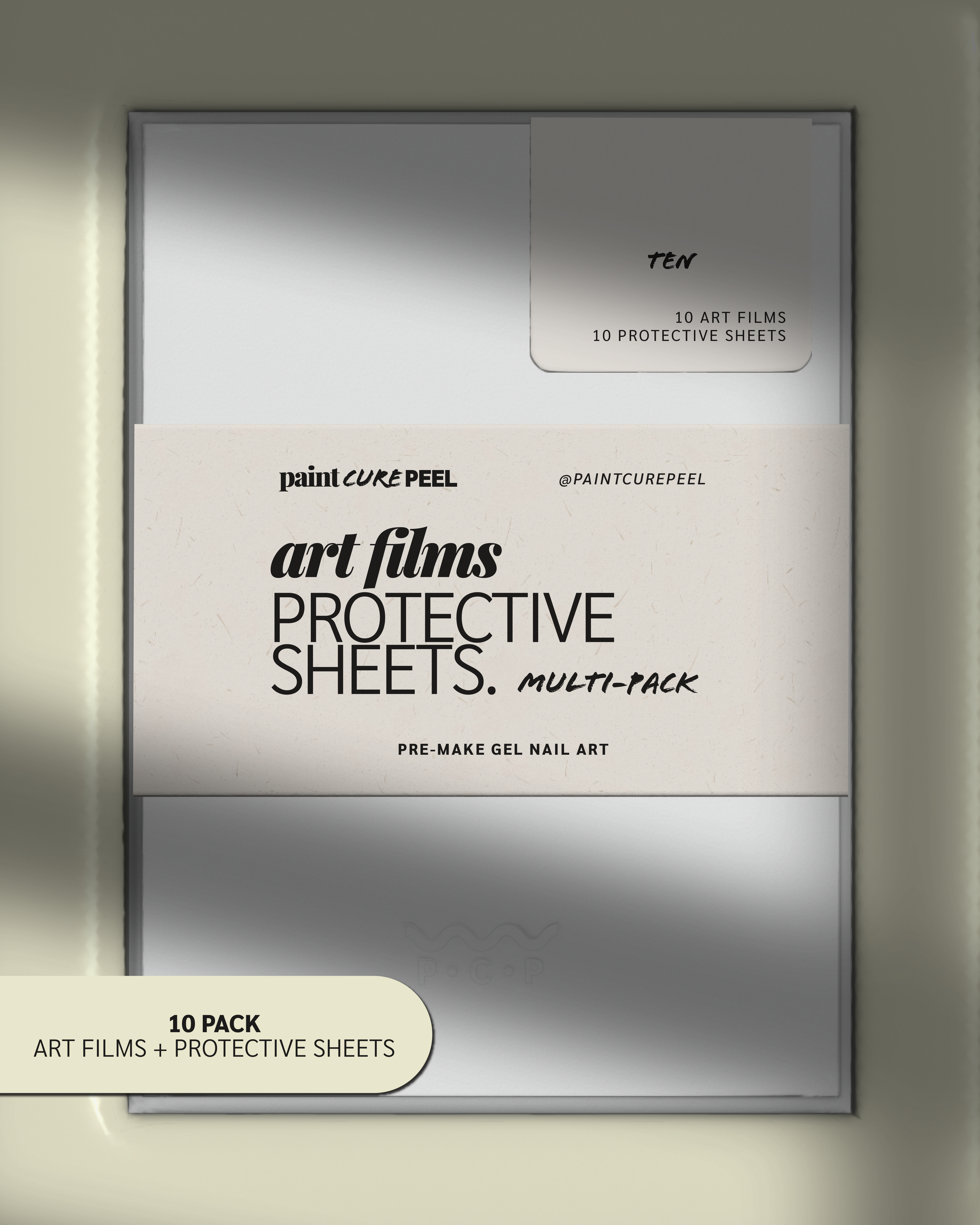 Paint Cure Peel Easy Peel Art Films & Protective Sheets Multi-Pack | For Pre-Making Gel Nail Art
