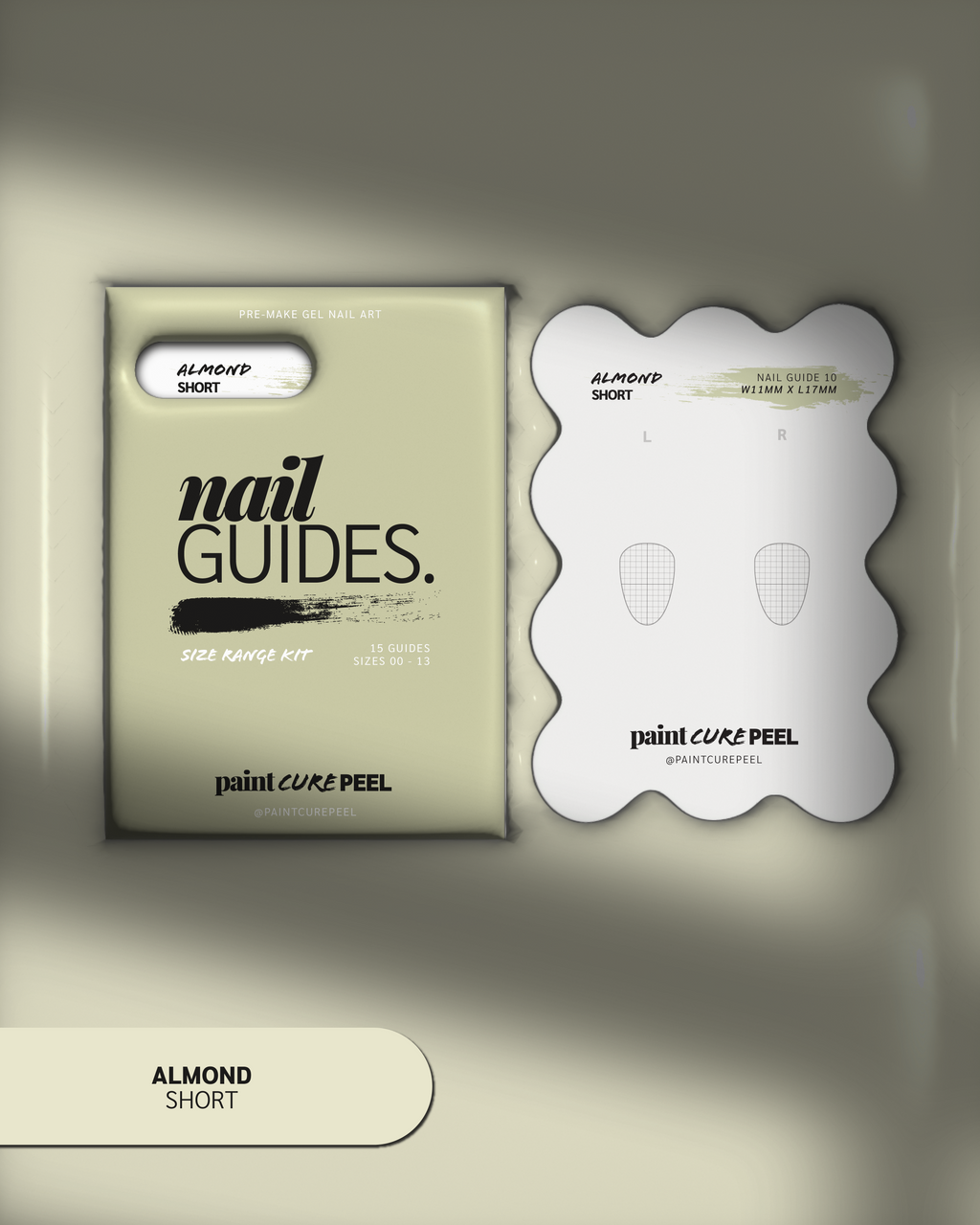 Paint Cure Peel Nail Guides Size Range Kit | 15 Reusable Individual Nail Guides