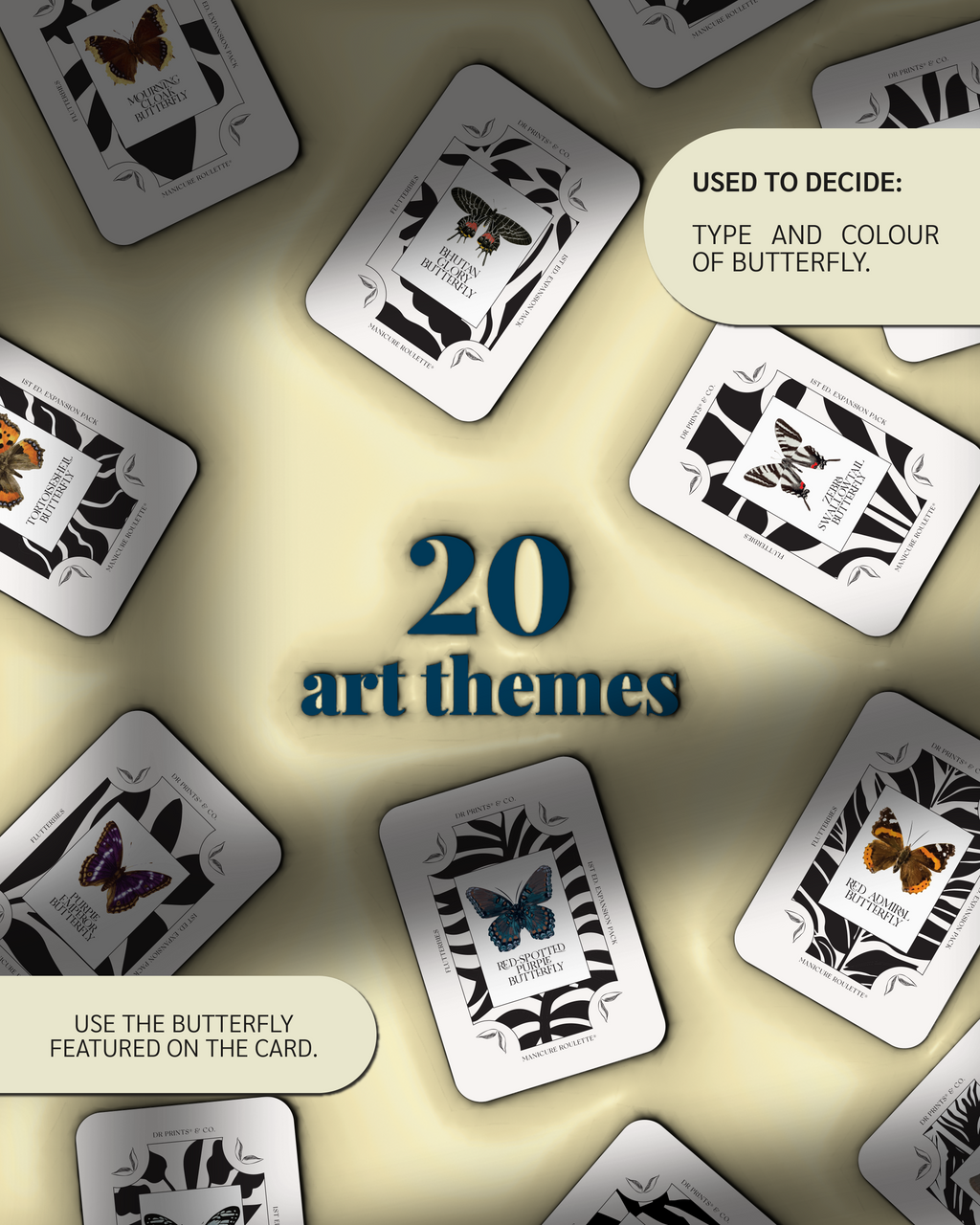 Manicure Roulette Flutterbies | Butterfly Art Theme Expansion Pack