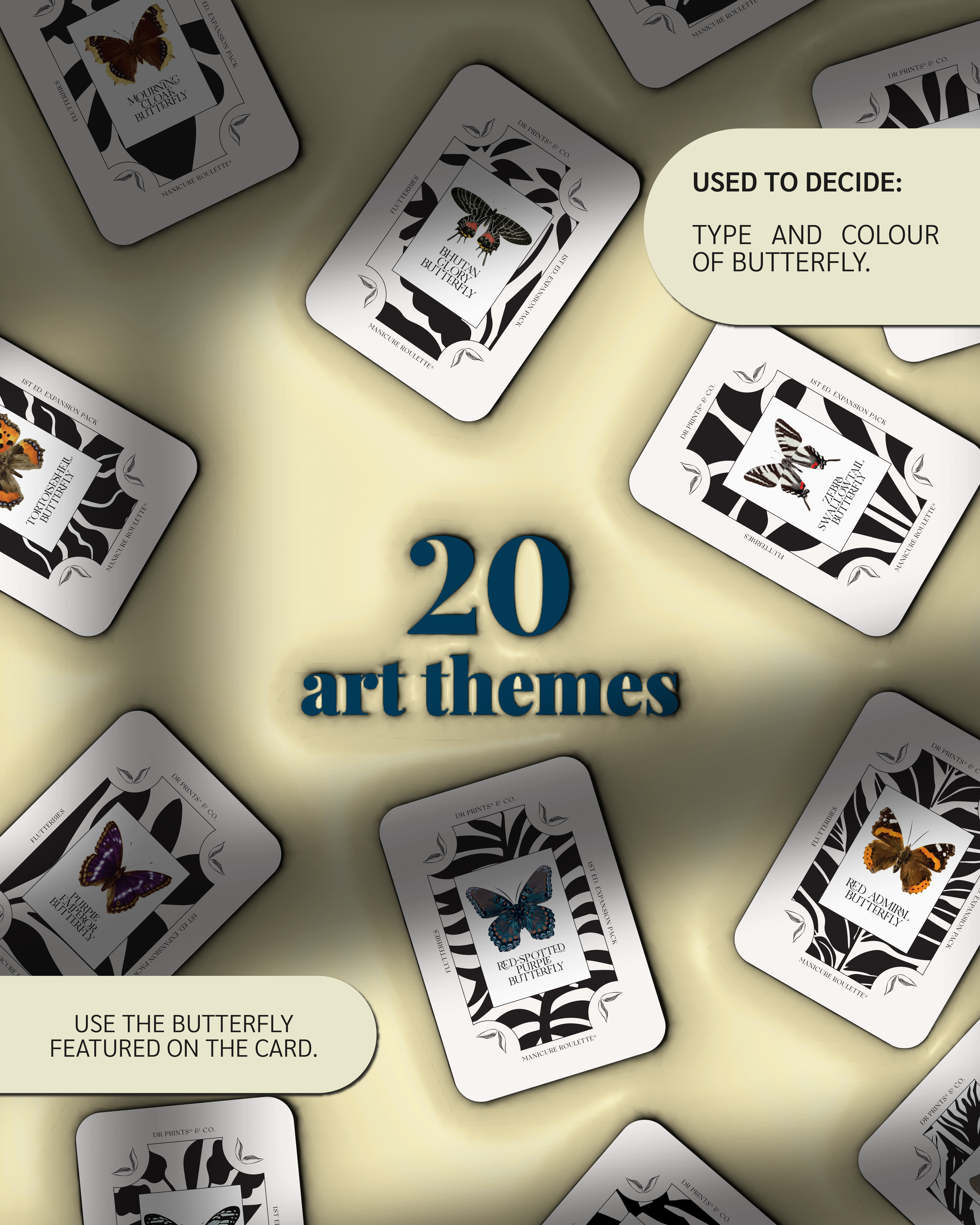 Manicure Roulette Flutterbies | Butterfly Art Theme Expansion Pack