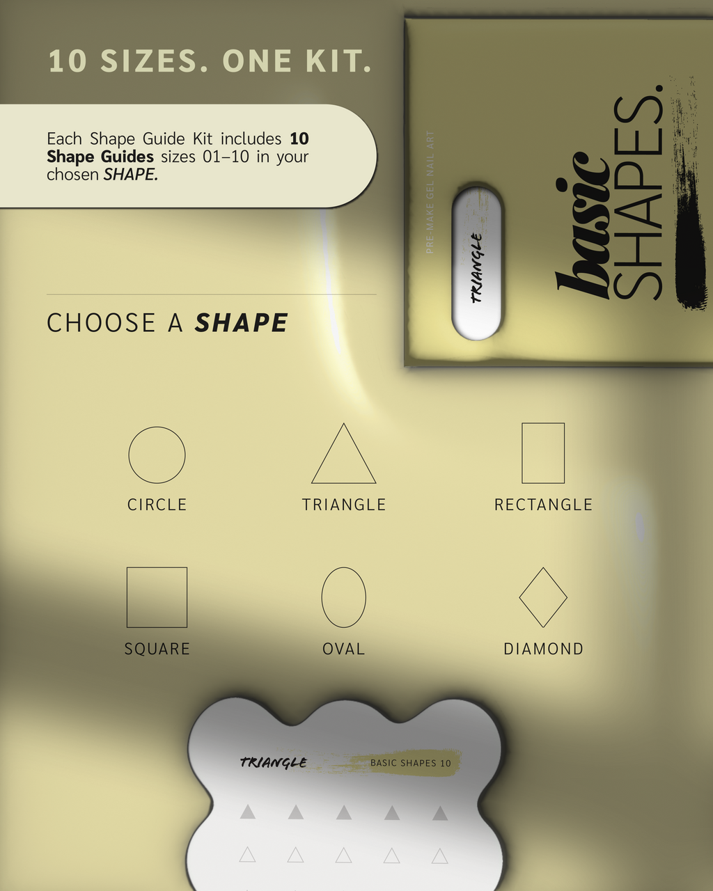 Paint Cure Peel Basic Shapes Shape Guides Starter Bundle | Pre-make Gel Nail Art (Worth £32.98)