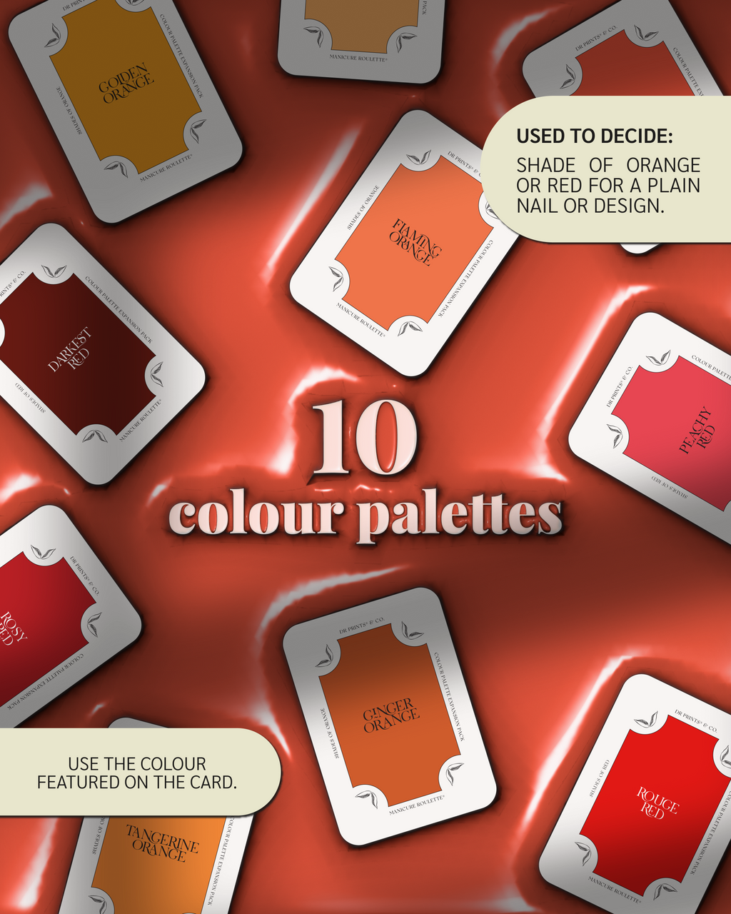 Manicure Roulette Shades of Red & Orange | Red & Orange Colours Colour Palette Expansion Pack
