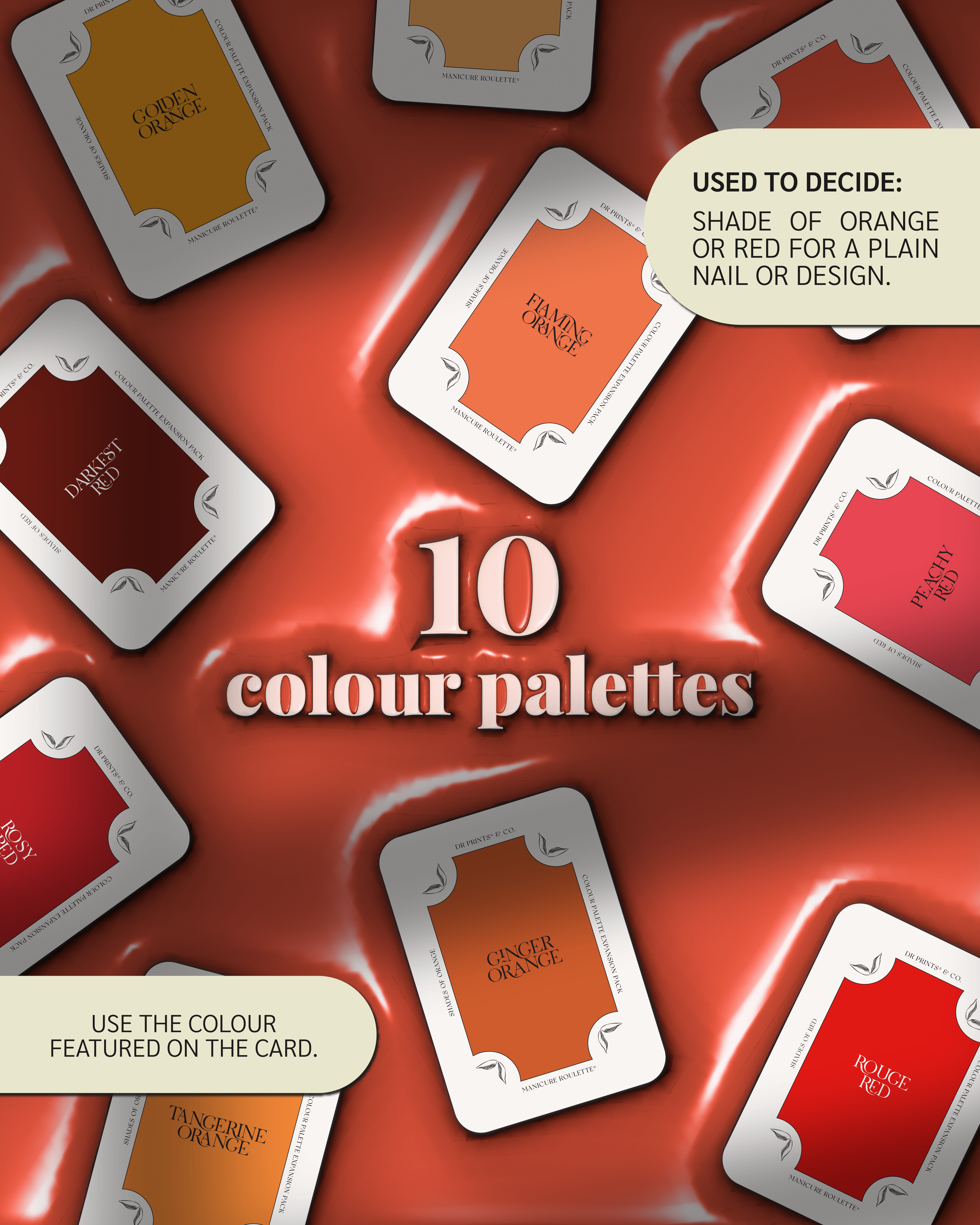 Manicure Roulette Shades of Red & Orange | Red & Orange Colours Colour Palette Expansion Pack