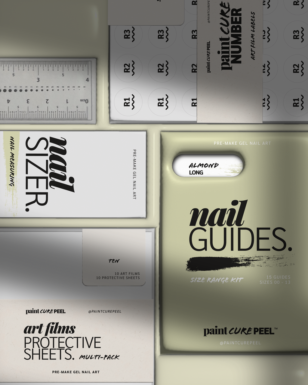 Paint Cure Peel Nail Guides Starter Bundle | Express Nail Art (Worth £52.96)