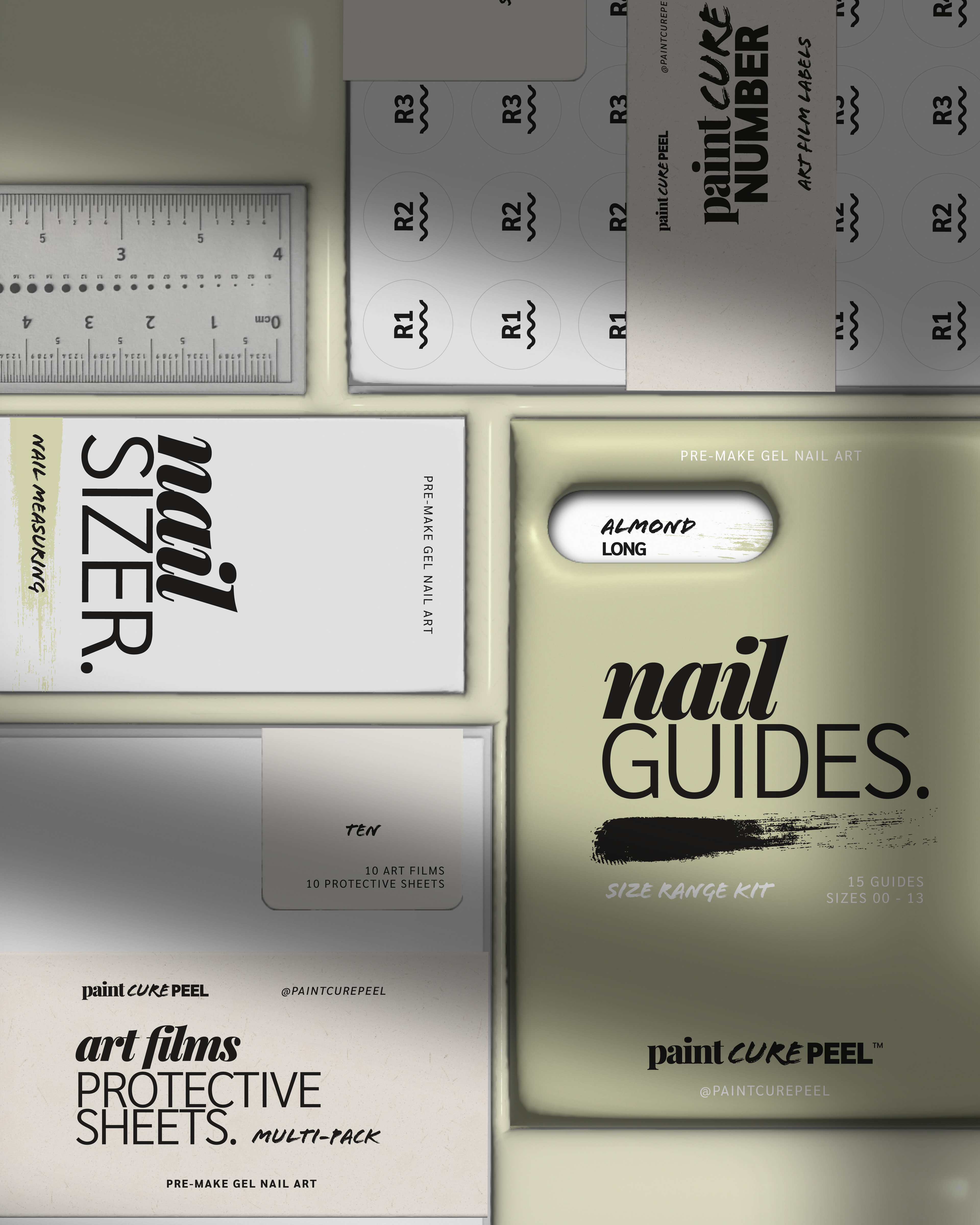Paint Cure Peel Nail Guides Starter Bundle | Express Nail Art (Worth £52.96)