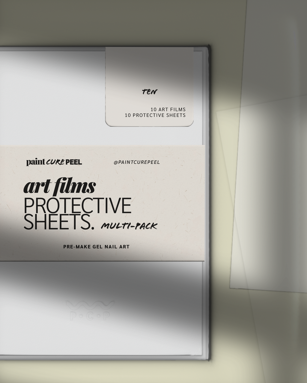 Paint Cure Peel Easy Peel Art Films & Protective Sheets Multi-Pack | For Pre-Making Gel Nail Art
