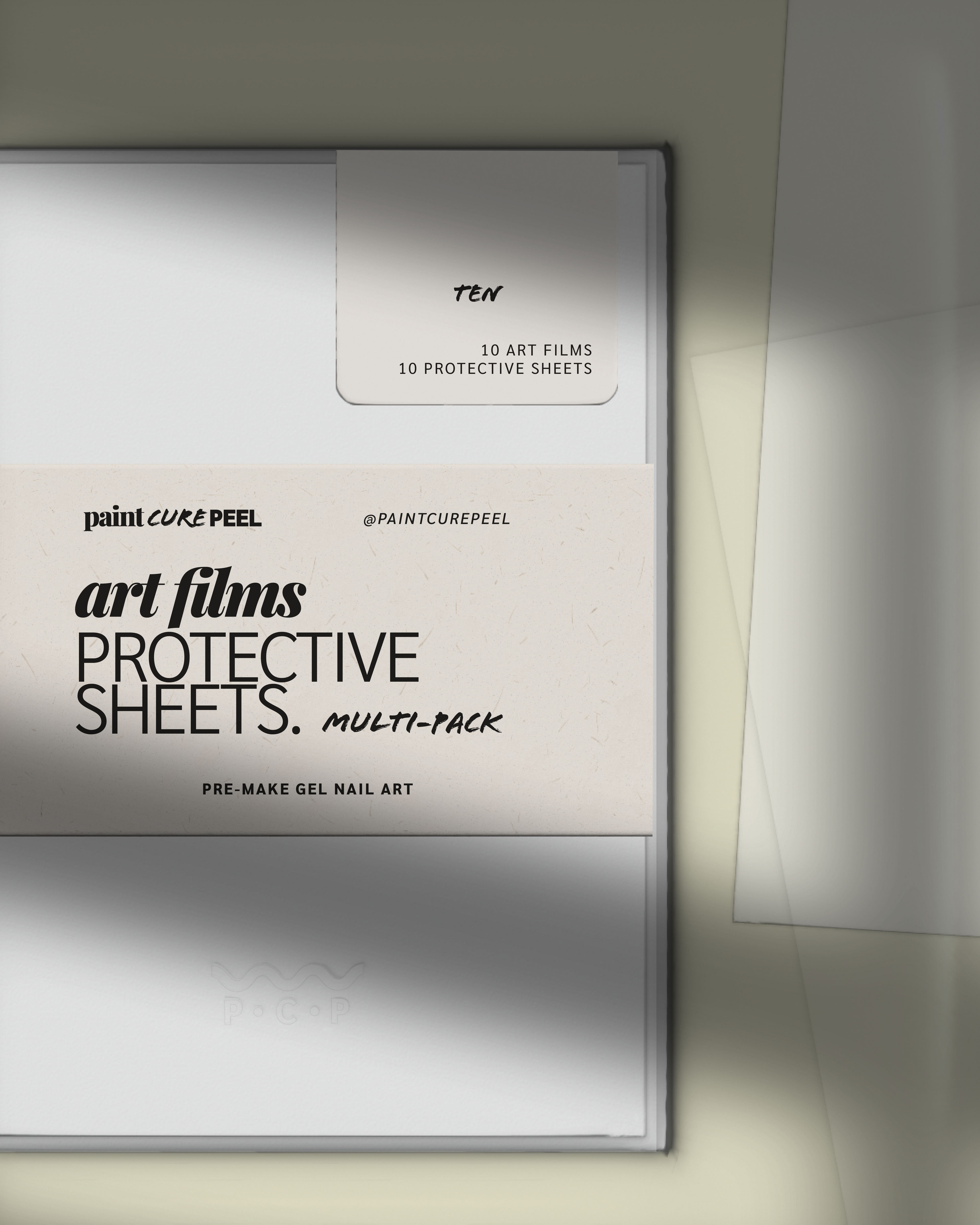 Paint Cure Peel Easy Peel Art Films & Protective Sheets Multi-Pack | For Pre-Making Gel Nail Art