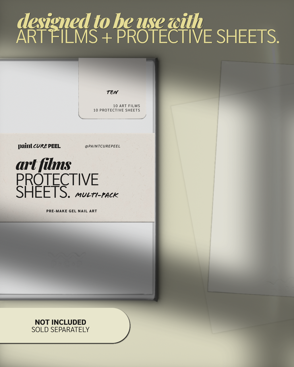 Paint Cure Peel Nail Guides Size Range Kit | 15 Reusable Individual Nail Guides