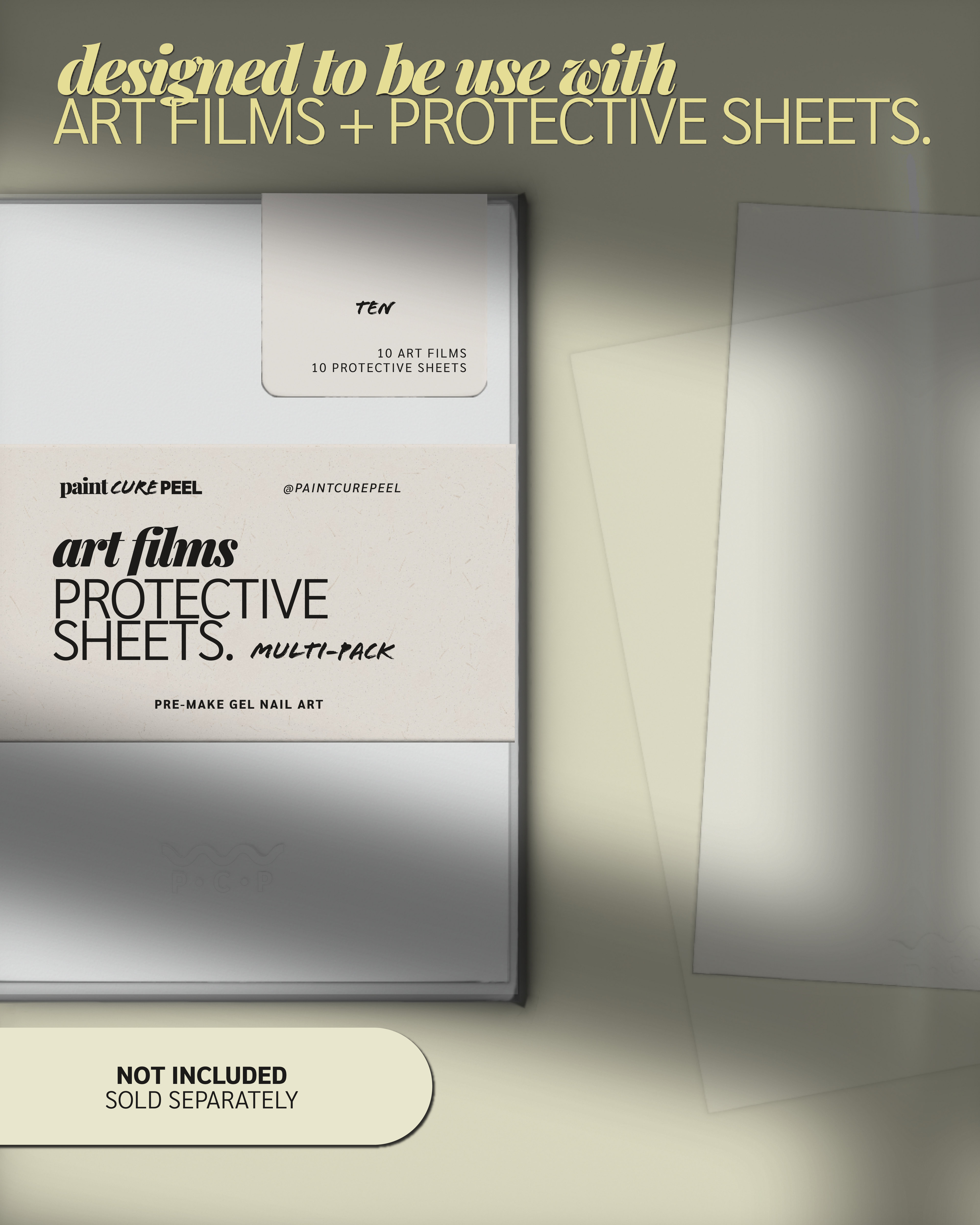 Paint Cure Peel Nail Guides Size Range Kit | 15 Reusable Individual Nail Guides