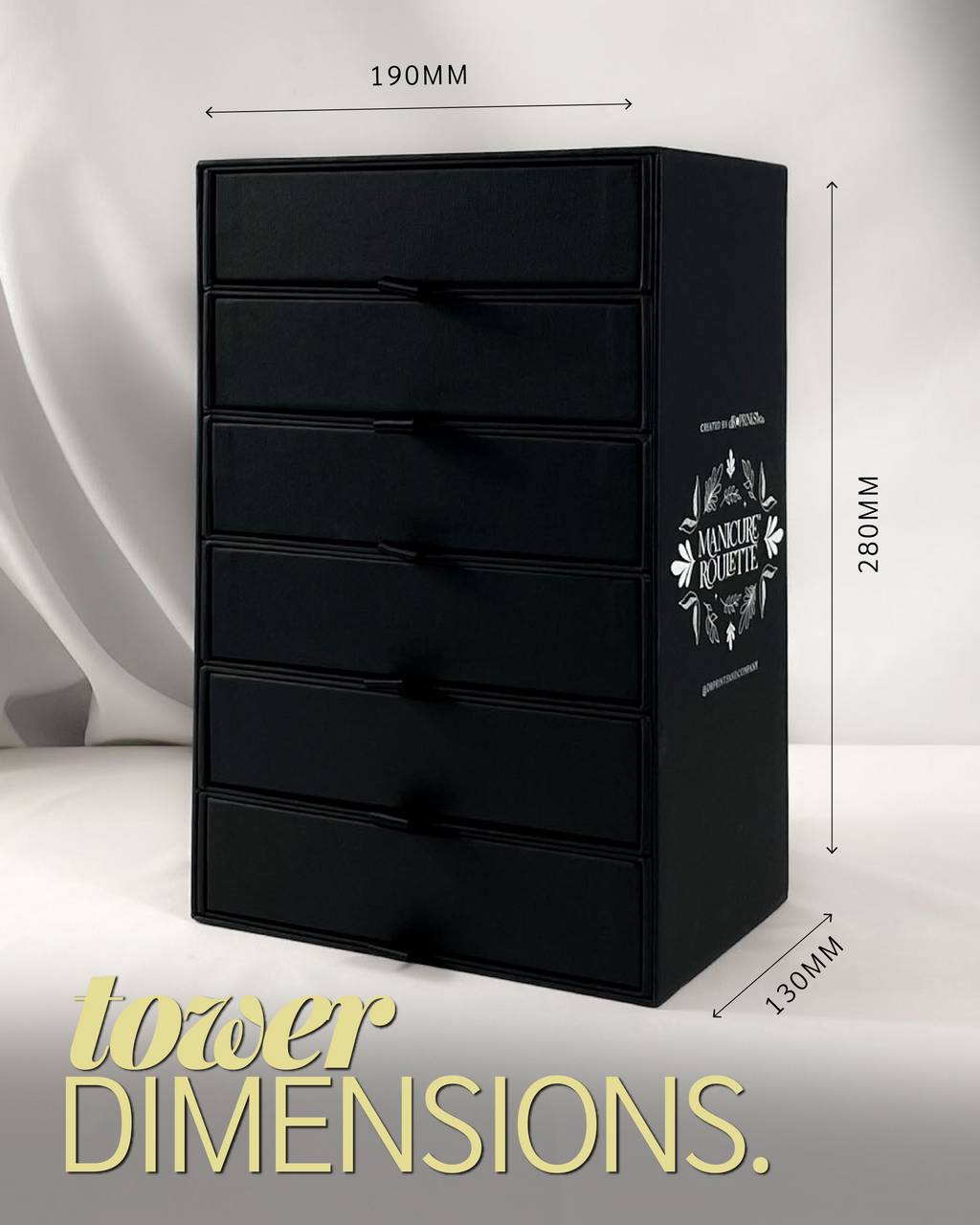 Manicure Roulette Collectors Tower | Card & Expansion Pack Storage Tower with Drawers