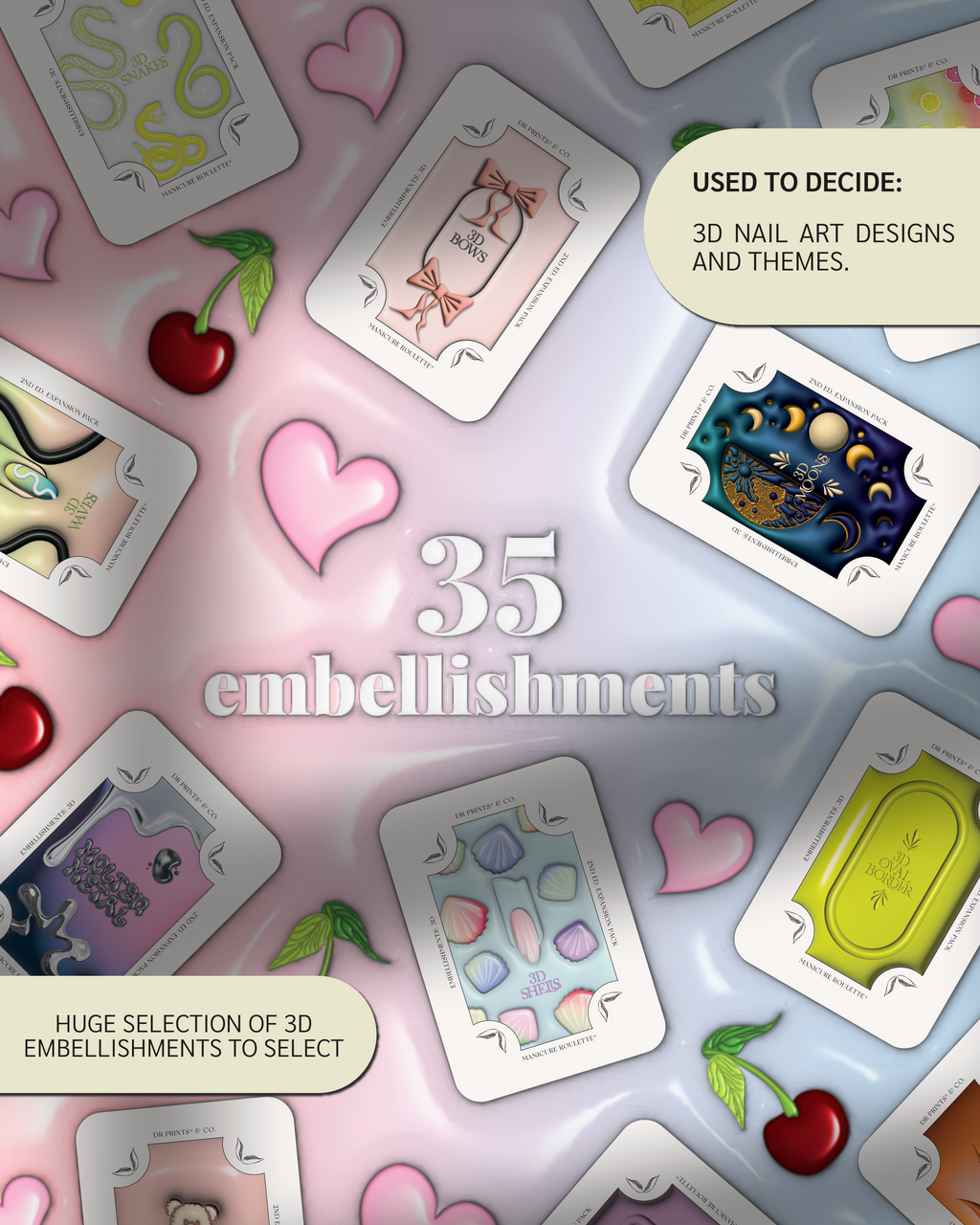 Manicure Roulette 3D Embellishments | 3D Embellishments Nail Art Expansion Pack