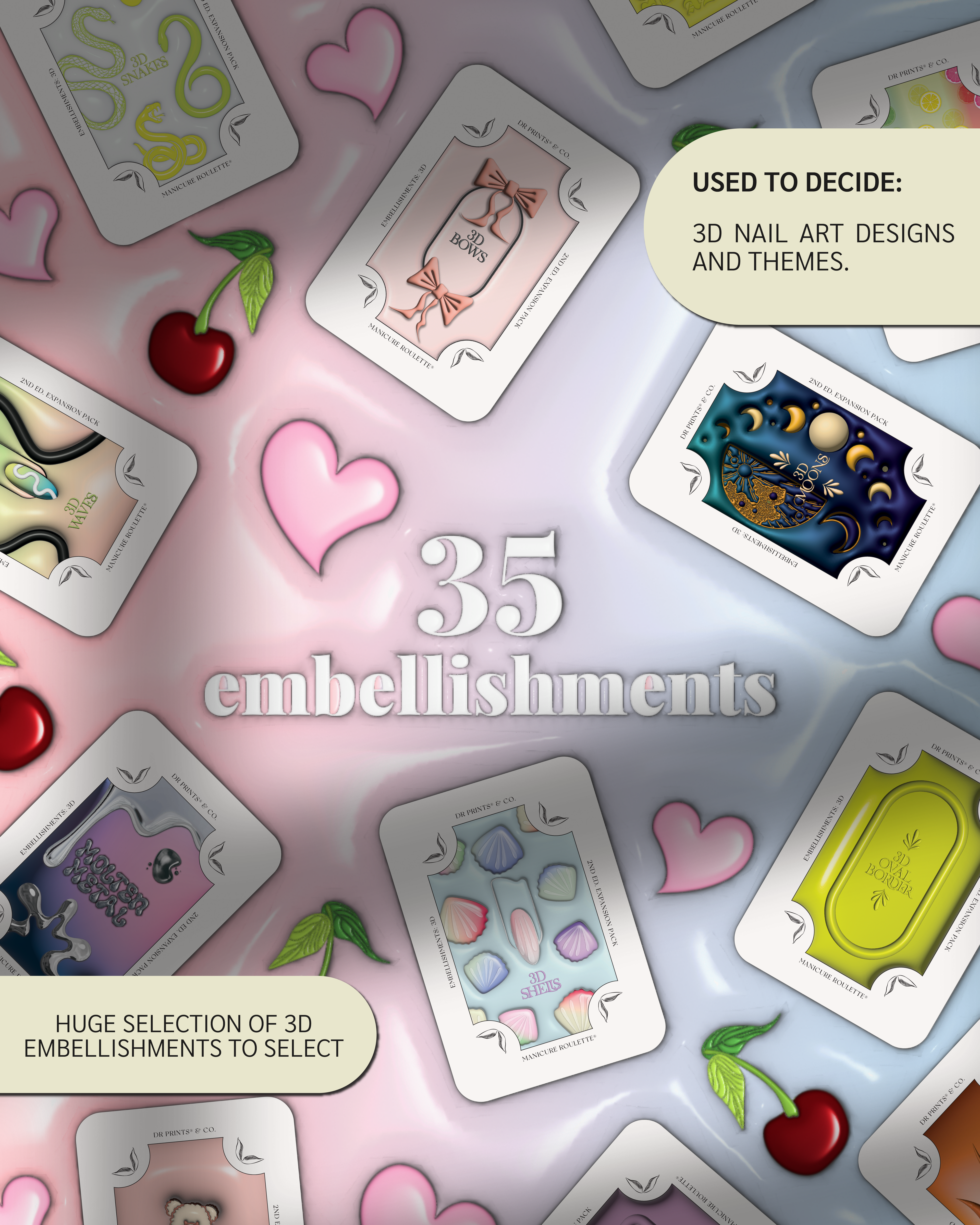 Manicure Roulette 3D Embellishments | 3D Embellishments Nail Art Expansion Pack