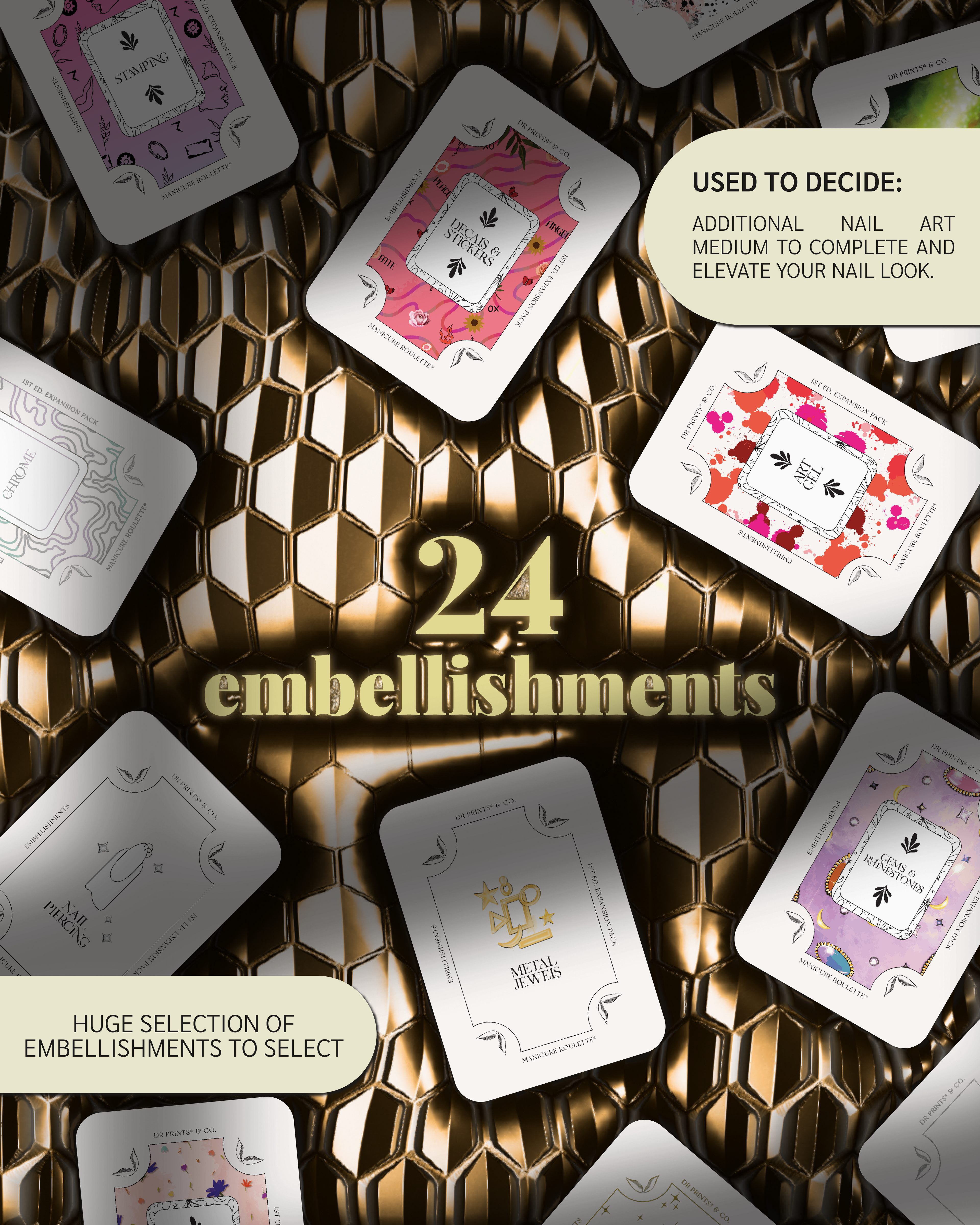 Manicure Roulette Embellishments | Glitter, Chrome, Decals + More Embellishments Expansion Pack