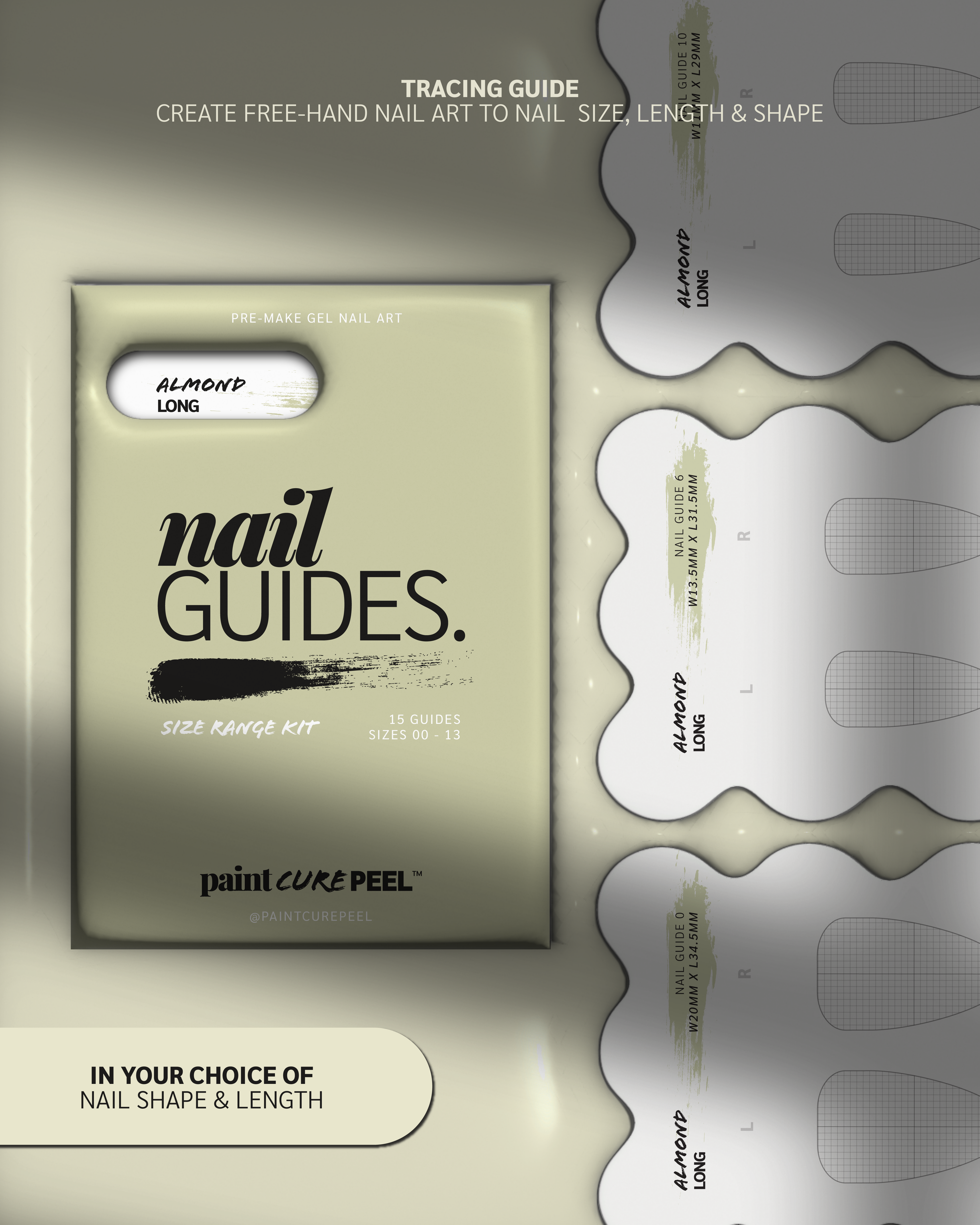 Paint Cure Peel Nail Guides Starter Bundle | Express Nail Art (Worth £52.96)