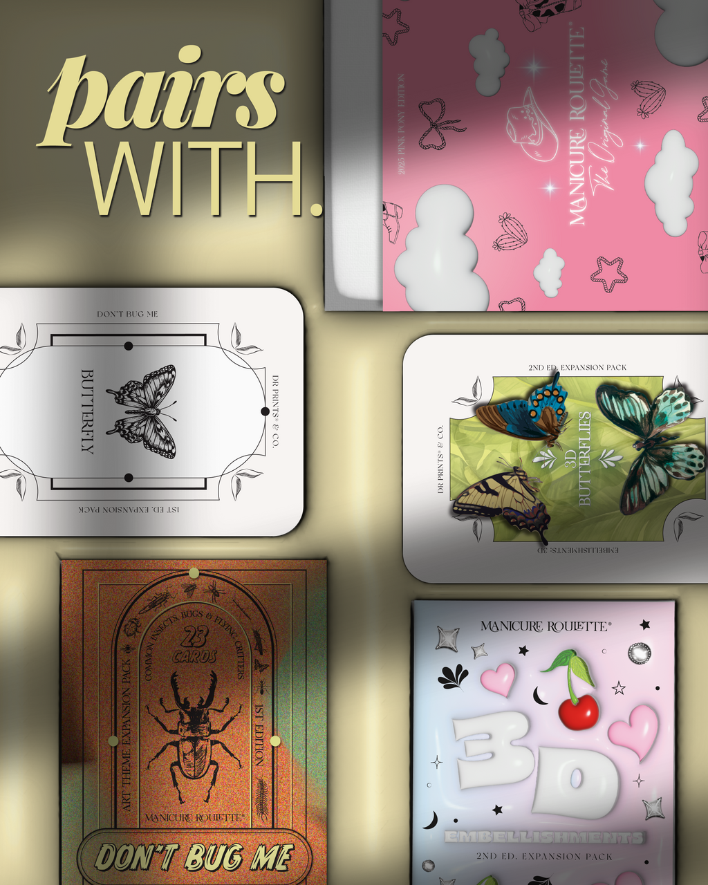 Manicure Roulette Flutterbies | Butterfly Art Theme Expansion Pack