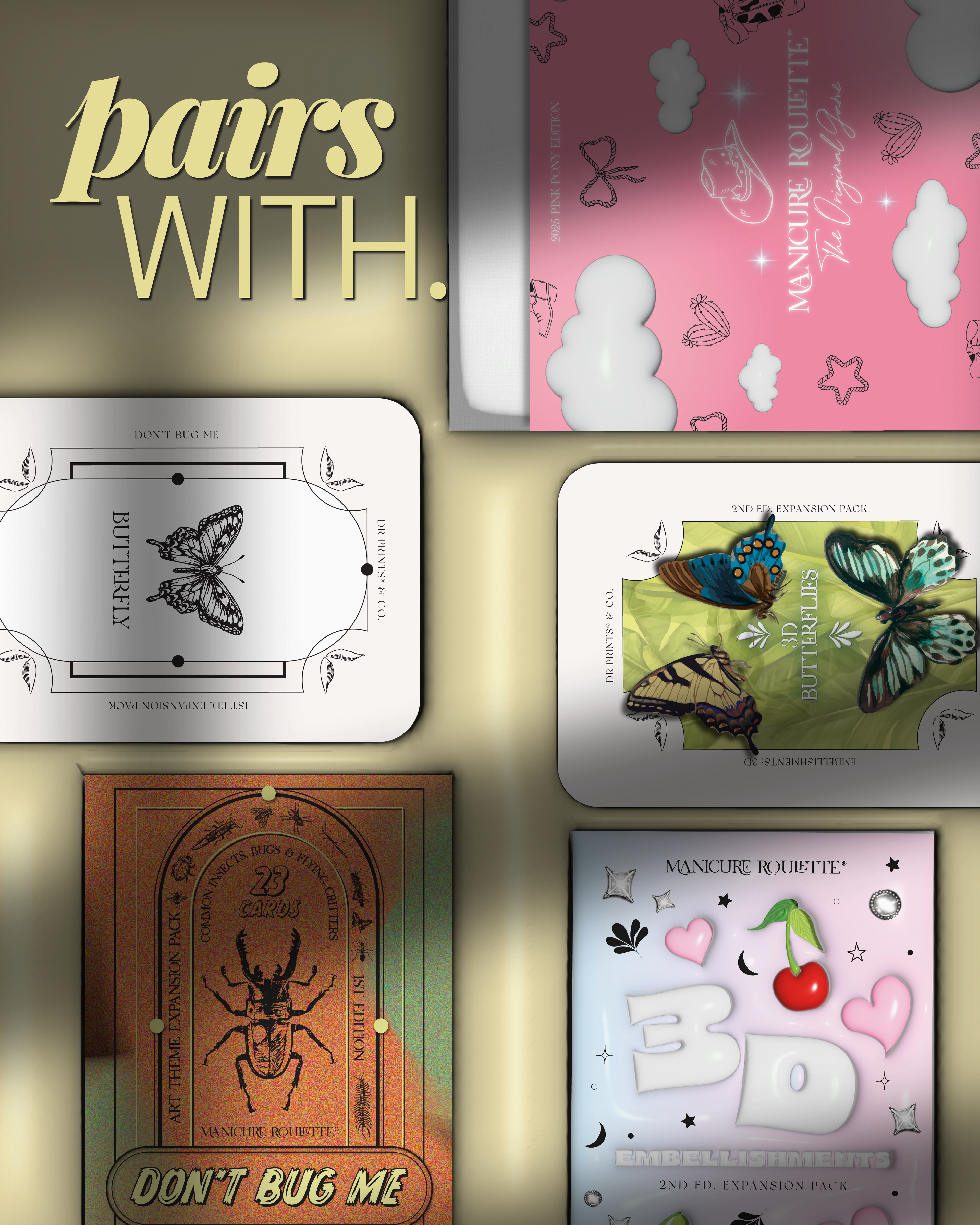 Manicure Roulette Flutterbies | Butterfly Art Theme Expansion Pack