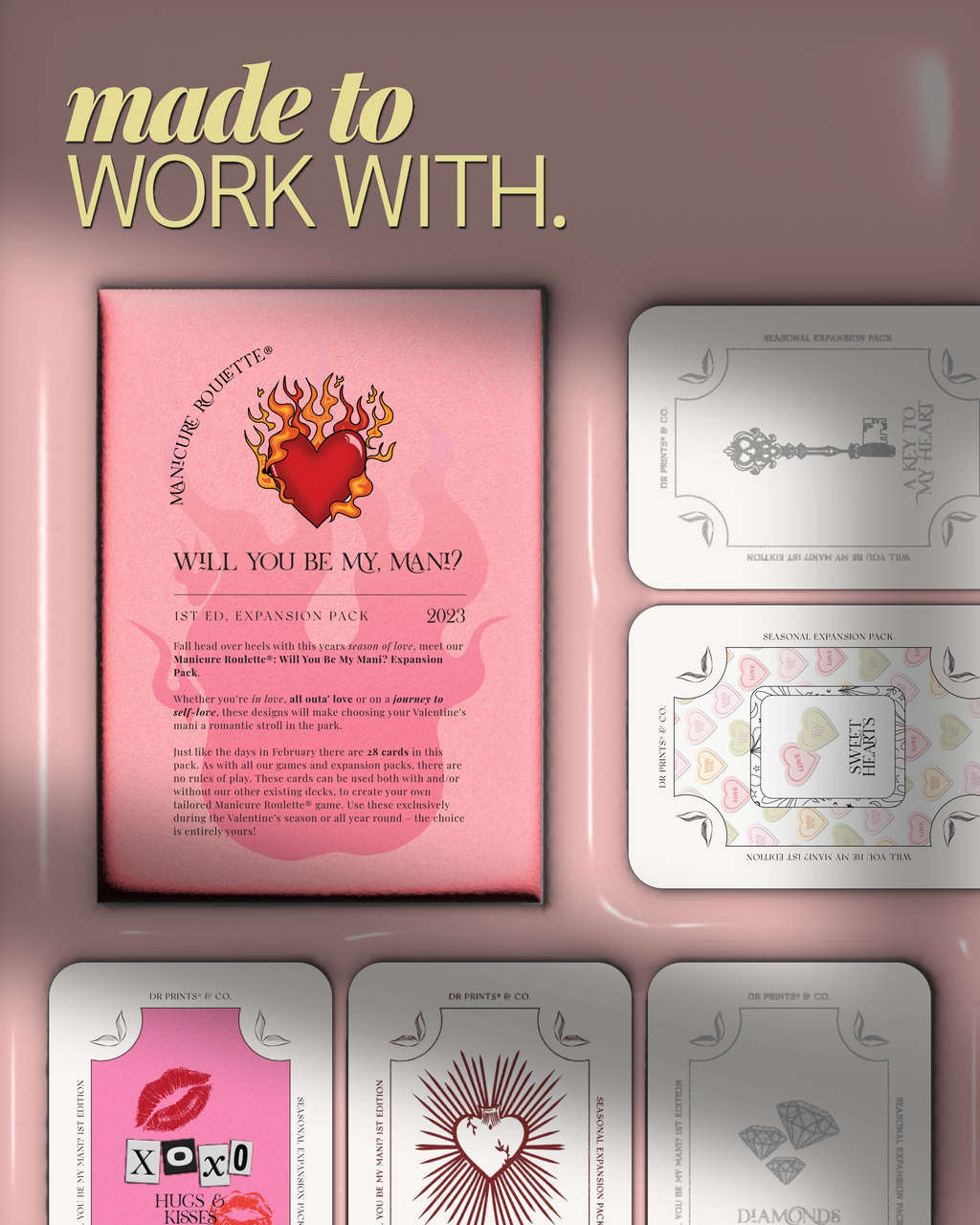 Paint Cure Peel Sweet Love Shape Guides Starter Bundle | Pre-Make Gel Nail Art (Worth £32.98)
