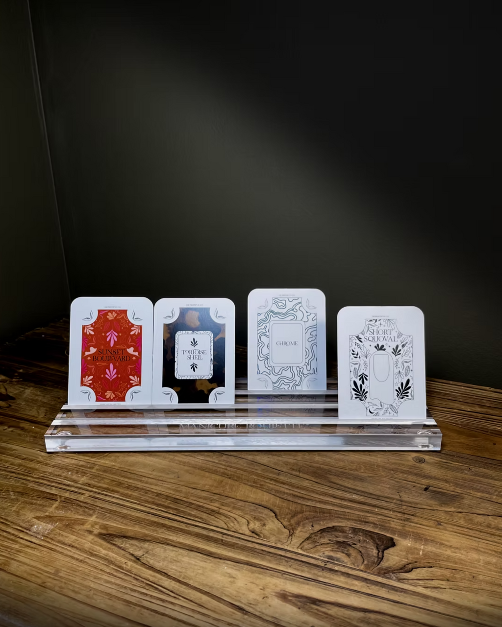 Manicure Roulette Mani-Stand Card Stand | Clear Acrylic Card Stand & Display