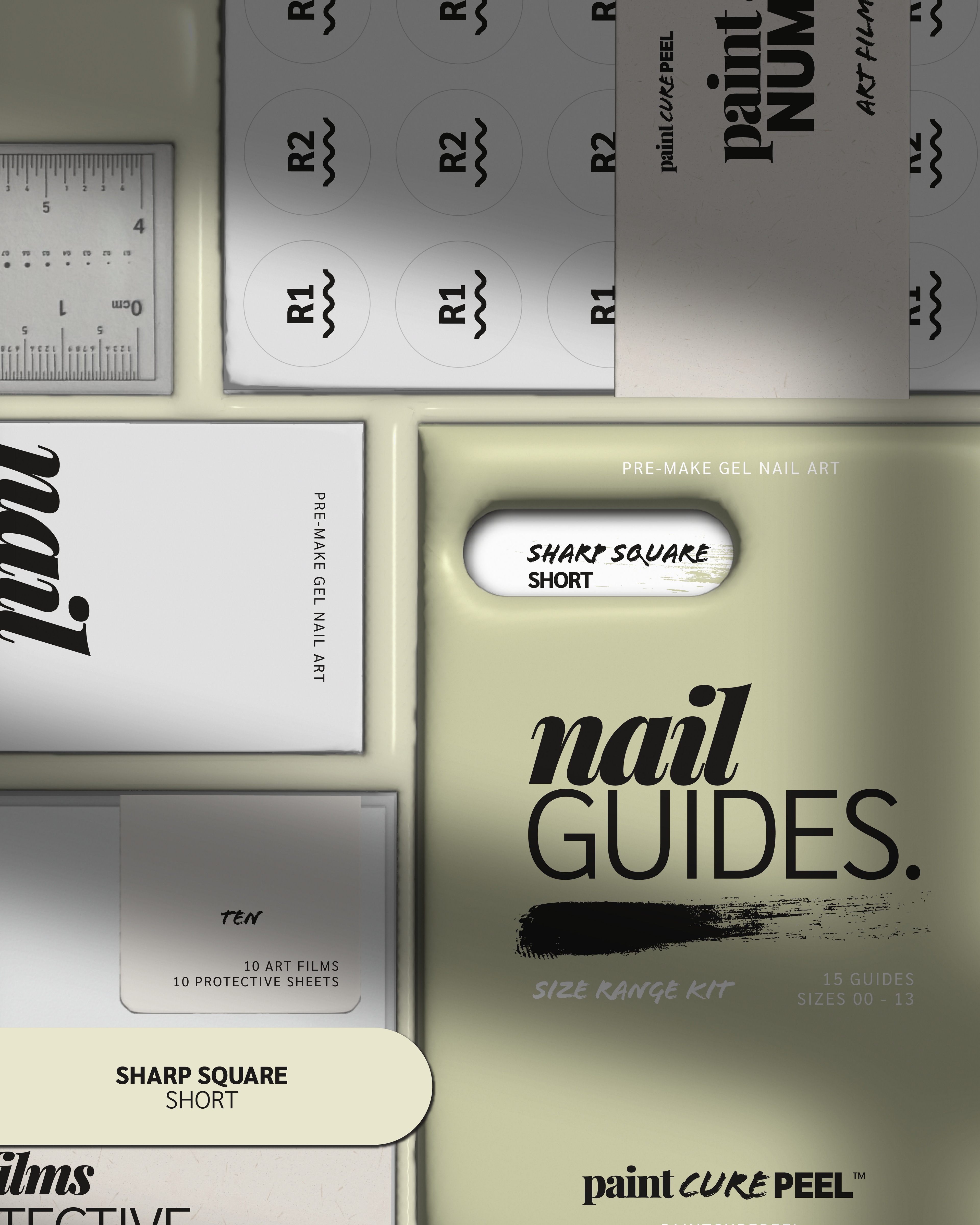 Paint Cure Peel Nail Guides Starter Bundle | Express Nail Art (Worth £52.96)