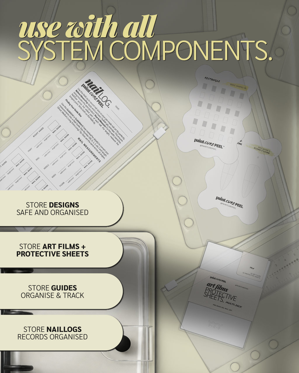 Paint Cure Peel Paint Cure Store System Wallets | 5 Pack of Clear System Storage Wallets