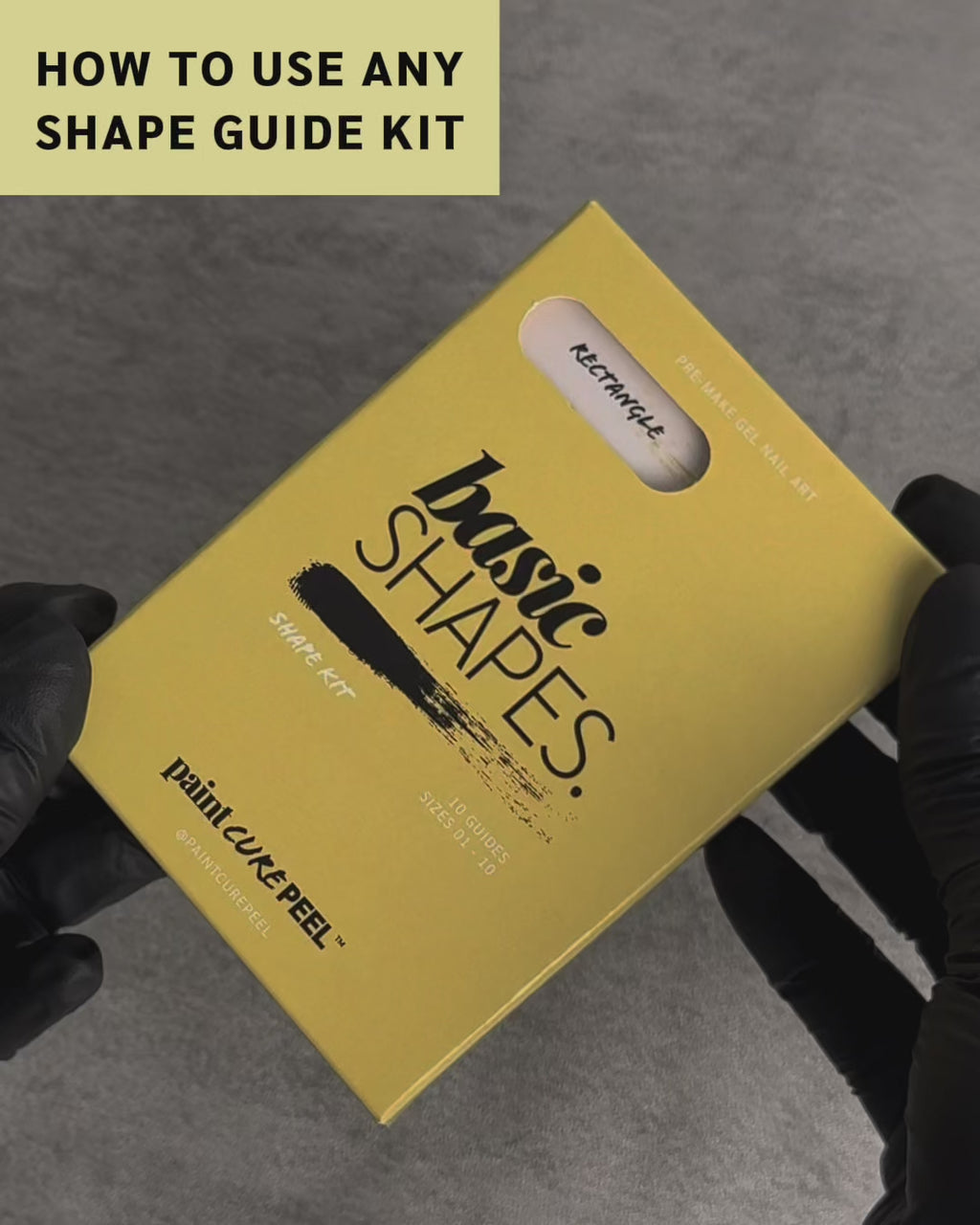 Paint Cure Peel Basic Shapes Shape Guide Kit | 10 Reusable Guides to Pre-make Gel Nail Art