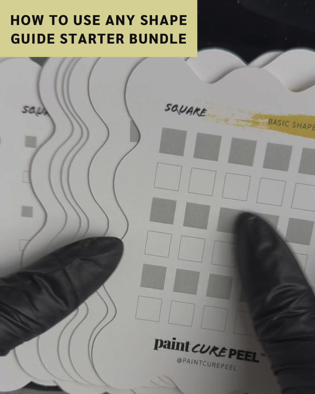 Paint Cure Peel Basic Shapes Shape Guides Starter Bundle | Pre-make Gel Nail Art (Worth £32.98)