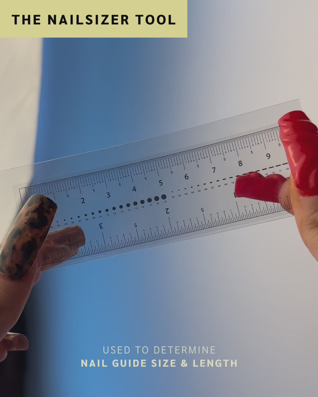 Paint Cure Peel Nail Guides System NailSizer | Flexible Transparent Nail Measuring Tool